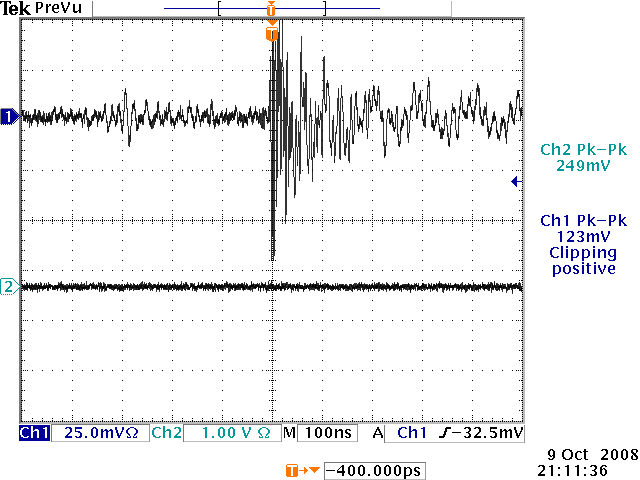 File:Ring from GEMD strips and pulse from CFDisc HV3900Volts 10-9-08.png