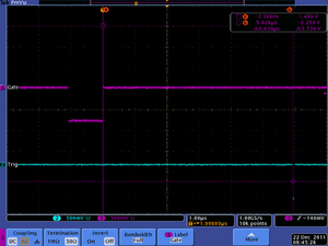 Hrrl pos iac detector test adc v792 charge test Pulse width check gate and trig.png